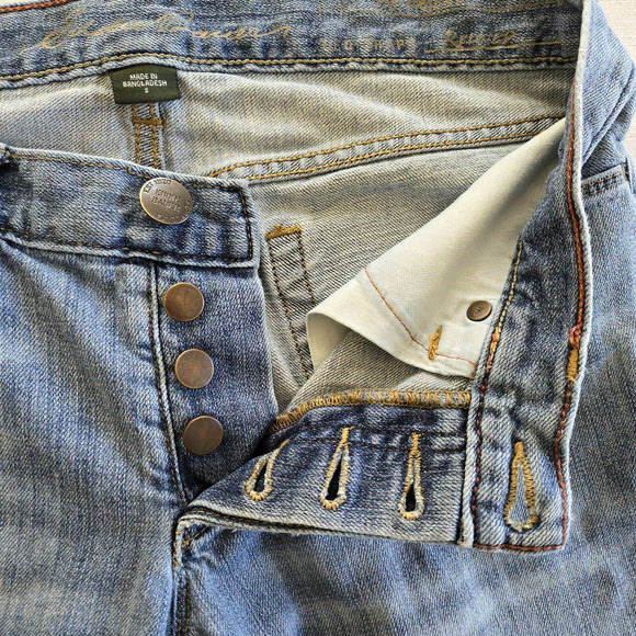 Eddie Bauer Jeans Womens 2 Button Fly Straight Distressed Embroidery Boho Y2K - Picture 7 of 12